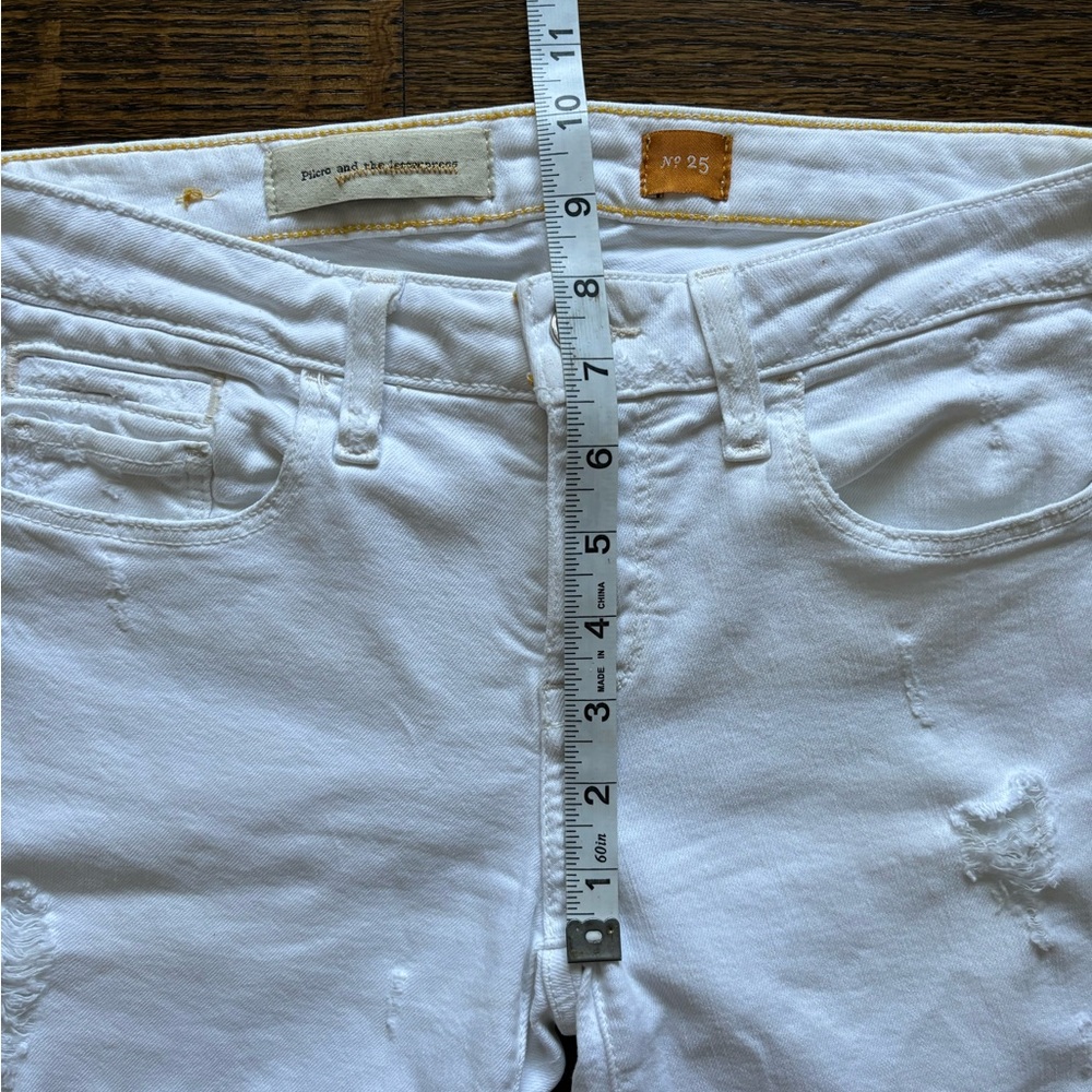 Anthropologie and the Letterpress White, 6” Inseam, Denim Shorts. Size 25. - Picture 6 of 7